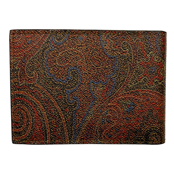 $380 Italy Made Etro Paisley Cactus Printed Wallet - Picture 3 of 8
